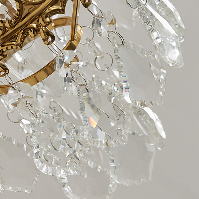 Modern Style Metal Wall Sconce Crystal Shade Wall Light for Dining Room