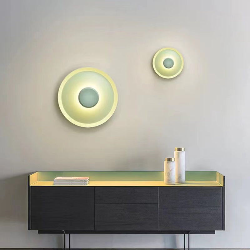 Contemporary Geometric Shape Wall Lamp Metal Shade Wall Lighting for Living Room