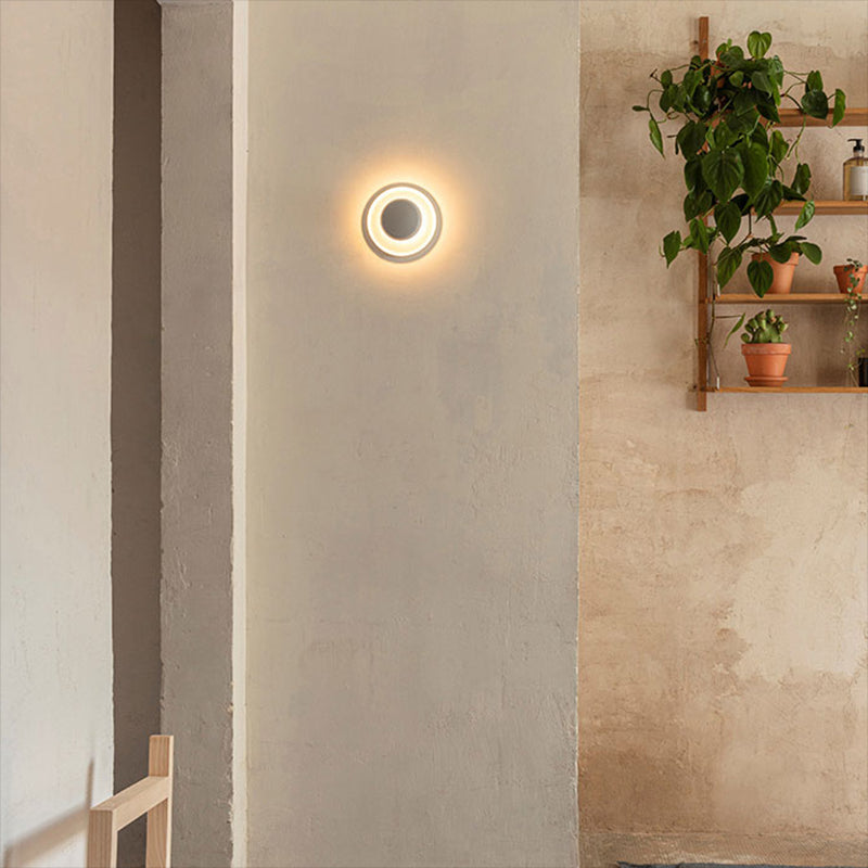 Contemporary Geometric Shape Wall Lamp Metal Shade Wall Lighting for Living Room