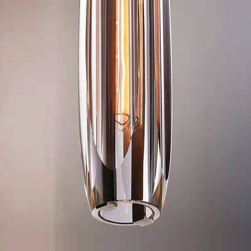 Modern Metal Wall Lighting Fixtures Cylinder Shape Wall Light with Crystal Shade