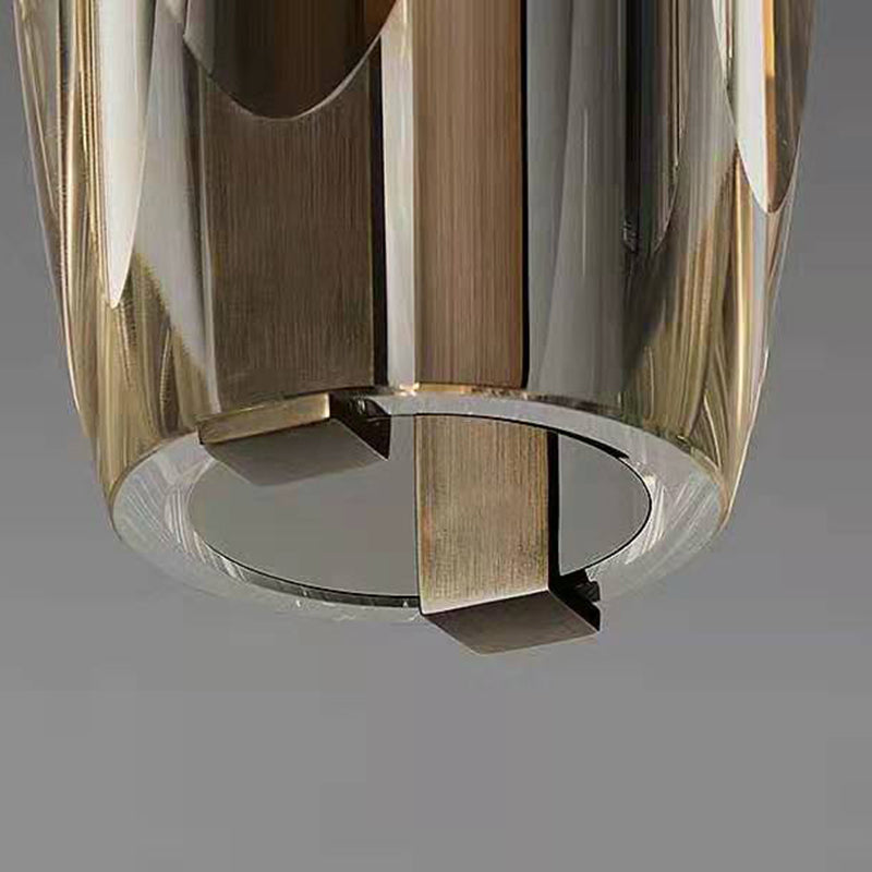 Modern Metal Wall Lighting Fixtures Cylinder Shape Wall Light with Crystal Shade