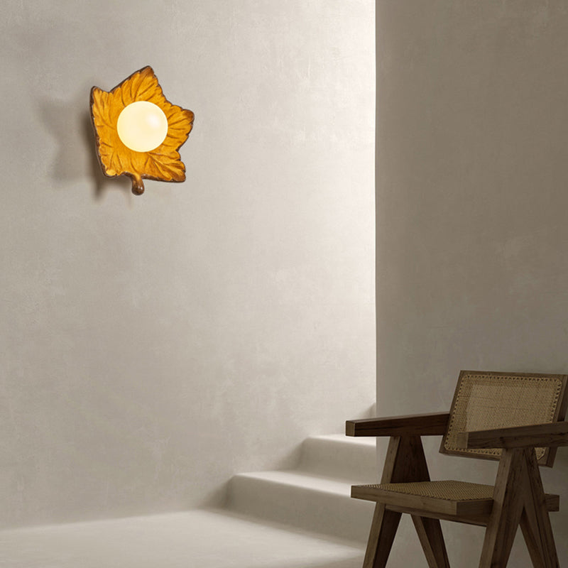 Modern Metal Wall Sconce Ball Shape Wall Light with Plastic Shade for Living Room