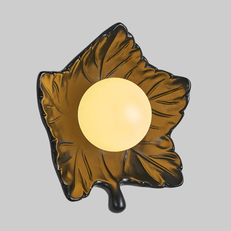 Modern Metal Wall Sconce Ball Shape Wall Light with Plastic Shade for Living Room