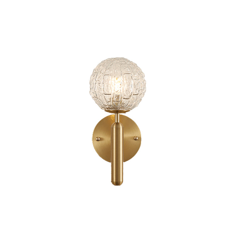 Ball Shape Metal Wall Lighting Modern Style 1-Light Wall Mounted Light in Gold