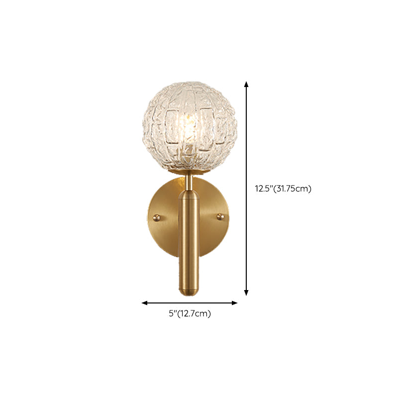 Ball Shape Metal Wall Lighting Modern Style 1-Light Wall Mounted Light in Gold