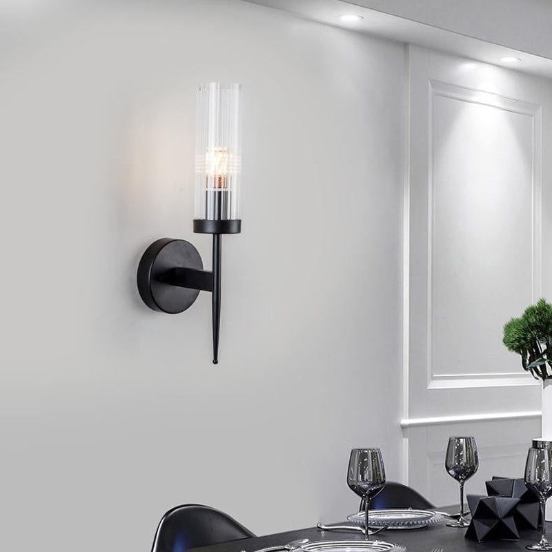 Half Cylinder Shape Glass Wall Lighting Modern Style Multi Lights Wall Mounted Light