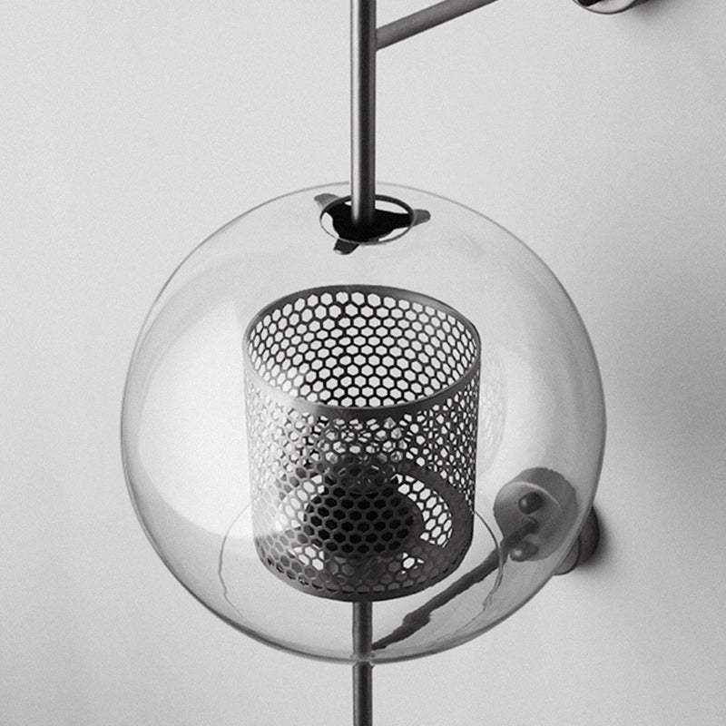 Metal and Glass Bath Sconce Industrial 1 - Light Bathroom Vanity Lighting in Gold / Sliver