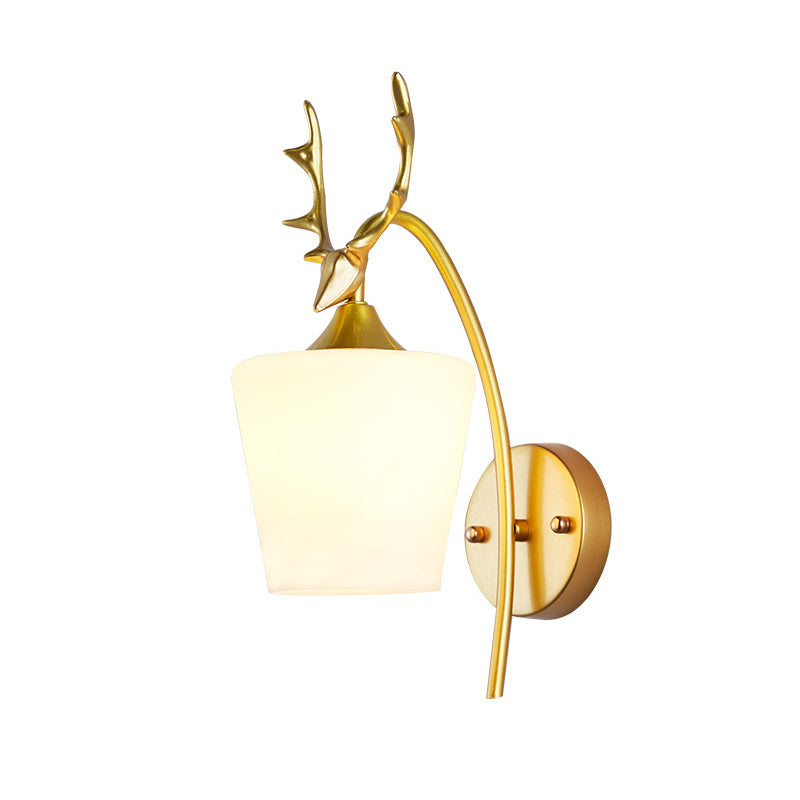 Modern Vanity Lighting Antlers Wall Light Fixture with Glass for Bathroom