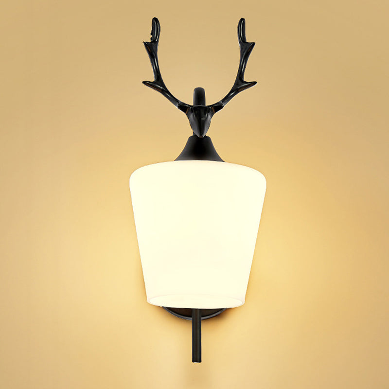 Modern Vanity Lighting Antlers Wall Light Fixture with Glass for Bathroom