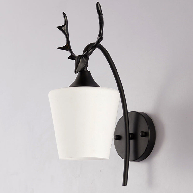 Modern Vanity Lighting Antlers Wall Light Fixture with Glass for Bathroom