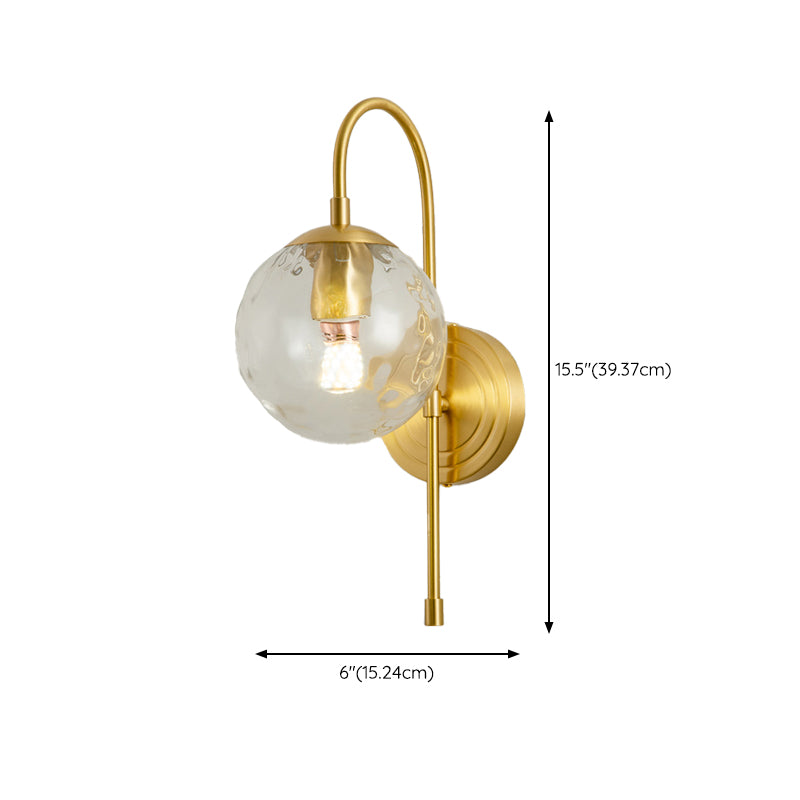 Nordic Style Copper Vanity Light Ball Shape Vanity Lamp for Shower Room