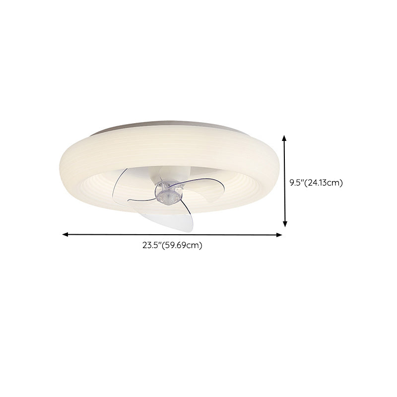 Modernism White Single Ceiling Fan Lamp LED Ceiling Fan Light with Acrylic