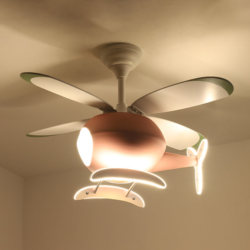 Nordic Ceiling Fan Light Fixture Creative LED Ceiling Lamp for Children's Bedroom