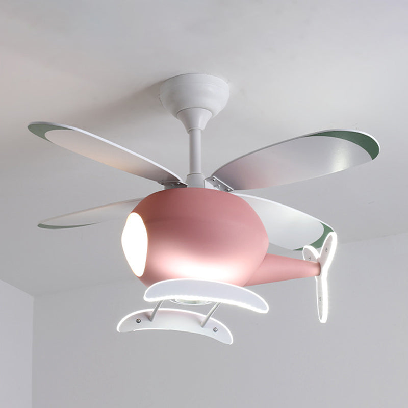 Nordic Ceiling Fan Light Fixture Creative LED Ceiling Lamp for Children's Bedroom