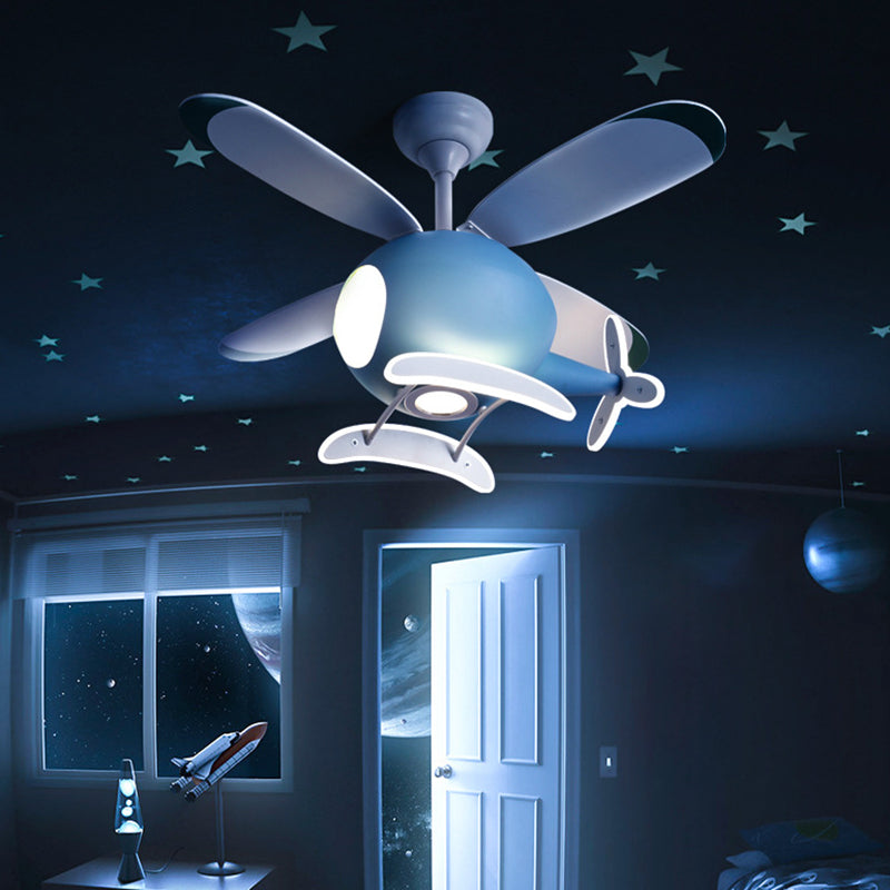 Nordic Ceiling Fan Light Fixture Creative LED Ceiling Lamp for Children's Bedroom