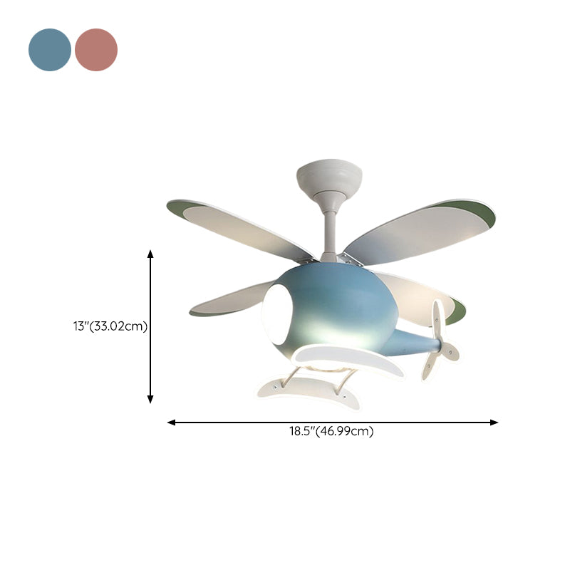 Nordic Ceiling Fan Light Fixture Creative LED Ceiling Lamp for Children's Bedroom