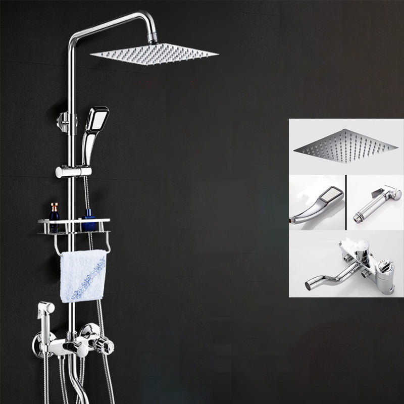 Shower System Wall Mount Adjustable Spray Pattern Shower Arm Shower Set with Shower Hose