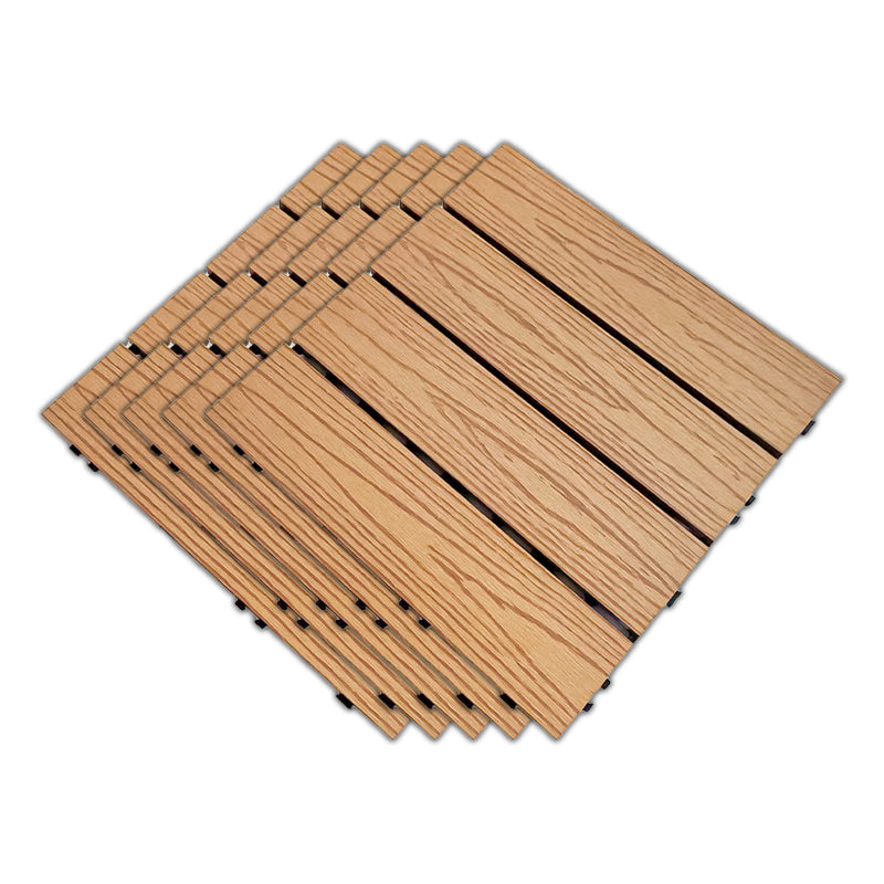 Outdoor Patio Flooring Tiles Embossed Composite Snap Fit Decking Tiles