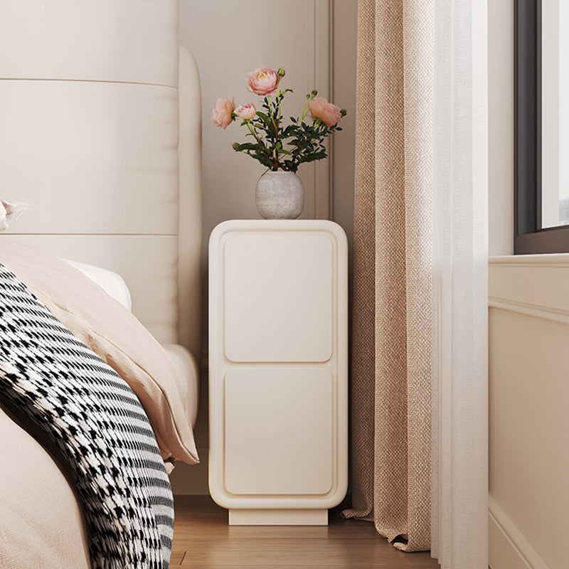 Faux Wood Bedside Cabinet Contemporary Bed Nightstand with 2 Drawers