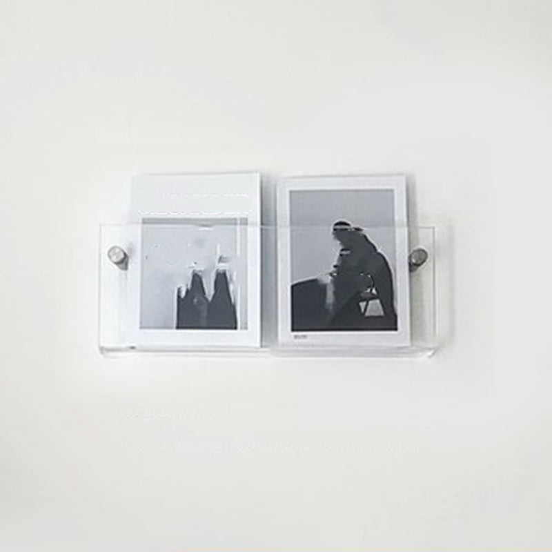 Contemporary Closed Back Bookshelf Horizontal Acrylic Bookcase