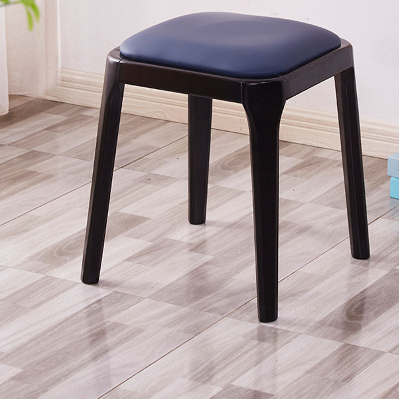 Glam Ottoman Faux Leather Stain Resistant Solid Color Square Ottoman with Legs