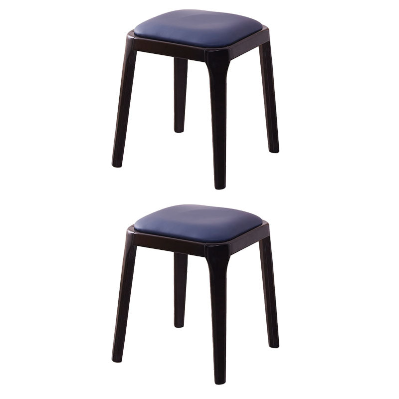 Glam Ottoman Faux Leather Stain Resistant Solid Color Square Ottoman with Legs