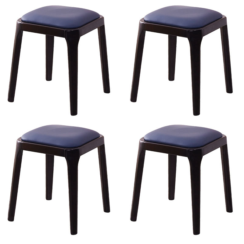 Glam Ottoman Faux Leather Stain Resistant Solid Color Square Ottoman with Legs