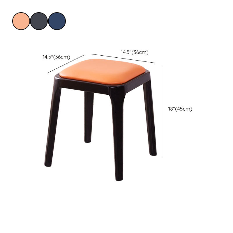 Glam Ottoman Faux Leather Stain Resistant Solid Color Square Ottoman with Legs