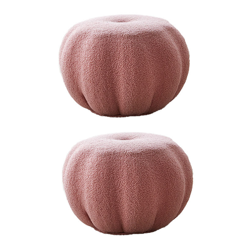 Luxury Ottoman Velvet Upholstered Solid Color Tear Resistant Round Ottoman