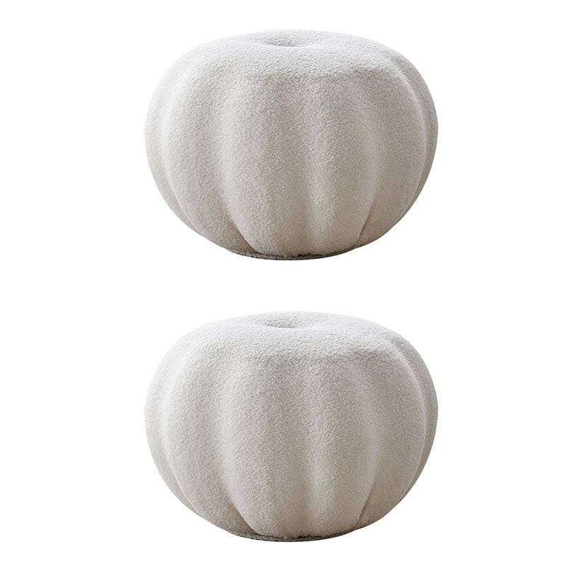 Luxury Ottoman Velvet Upholstered Solid Color Tear Resistant Round Ottoman