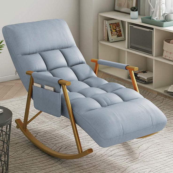 Single Leisure Modern Lazy Sofa Chair Iron Base Lounge Rocking Chair for Balcony