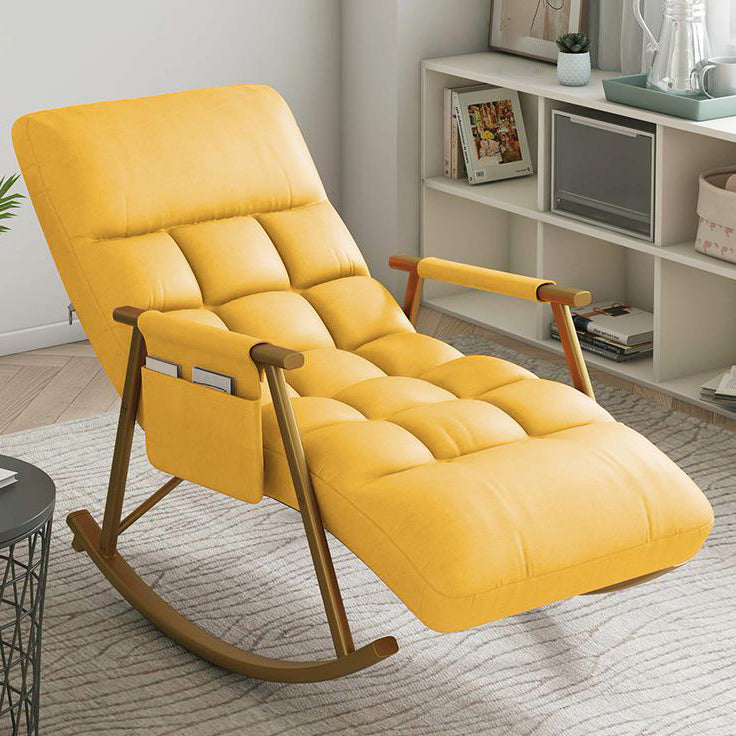 Single Leisure Modern Lazy Sofa Chair Iron Base Lounge Rocking Chair for Balcony