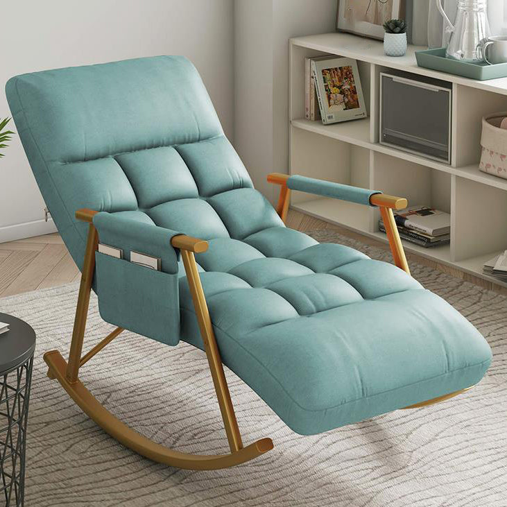 Single Leisure Modern Lazy Sofa Chair Iron Base Lounge Rocking Chair for Balcony