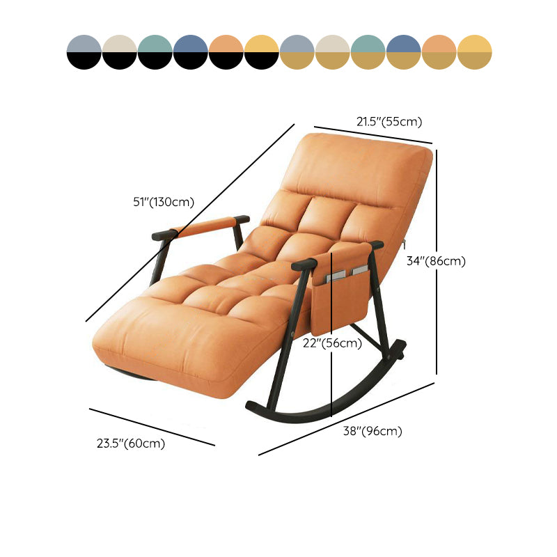 Single Leisure Modern Lazy Sofa Chair Iron Base Lounge Rocking Chair for Balcony