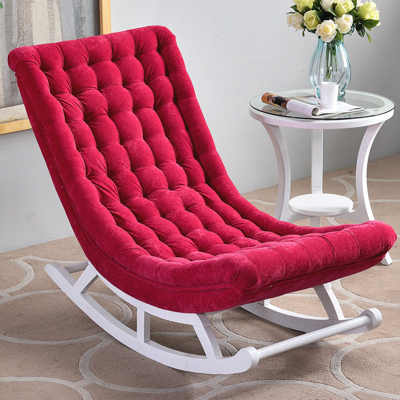 Solid Wood Base Leisure Chaise Rocking Chair Modern Home Lazy Sofa Chair