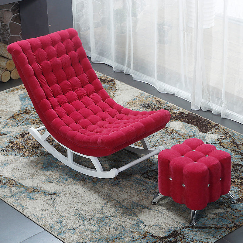 Solid Wood Base Leisure Chaise Rocking Chair Modern Home Lazy Sofa Chair
