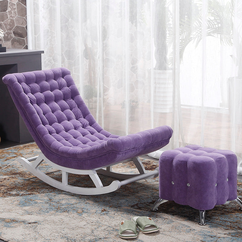Solid Wood Base Leisure Chaise Rocking Chair Modern Home Lazy Sofa Chair