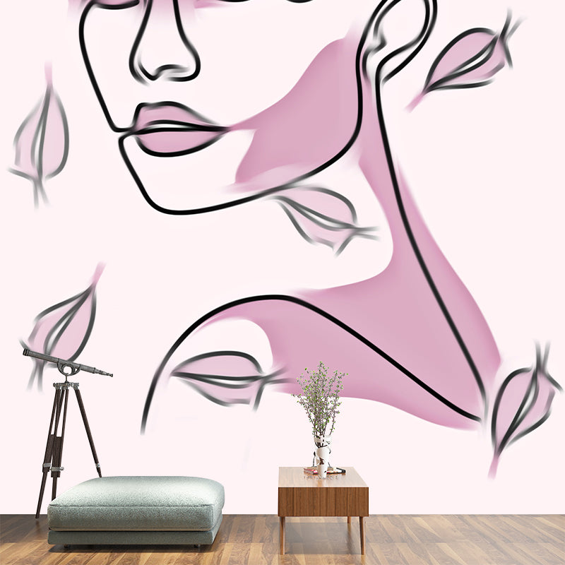 Modern Illustration Mural Wallpaper Portraiture Indoor Wall Mural