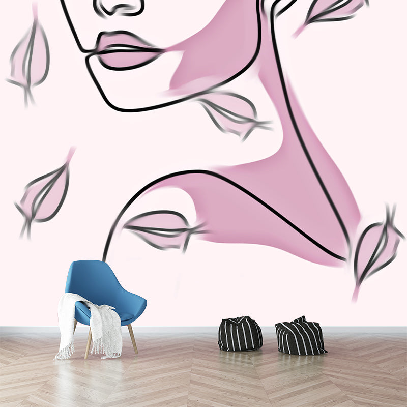 Modern Illustration Mural Wallpaper Portraiture Indoor Wall Mural