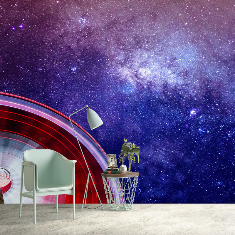 Cartoon Universe Wallpaper Mildew Resistant Sleeping Room Wall Mural