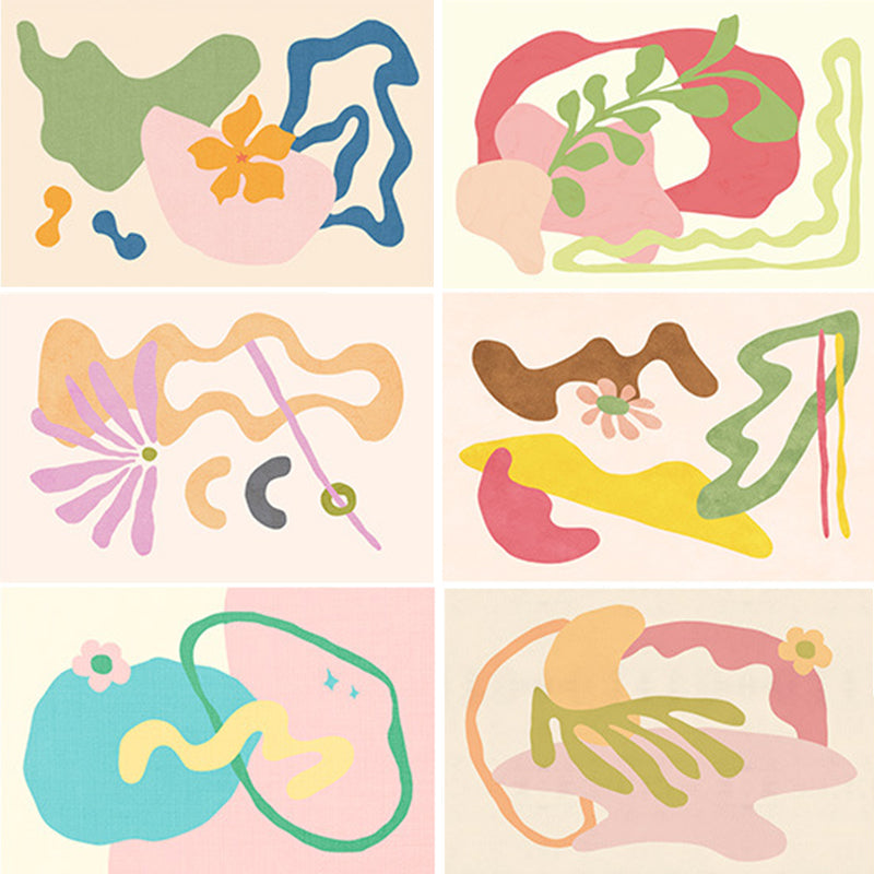 Nordic Modern Rug Pink Polyester Rug Stain Resistant Rug for Living Room