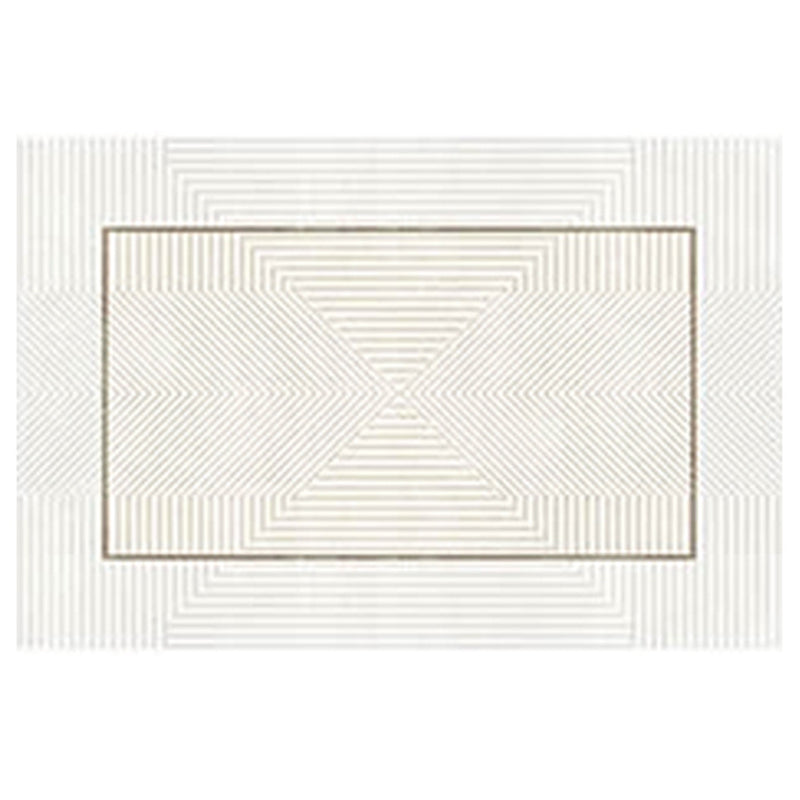 Apricot Line Rug Polyester Modern Rug Washable Rug for Living Room
