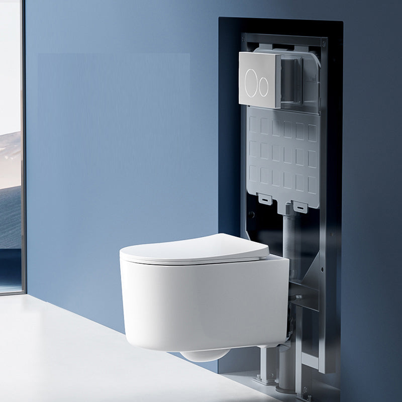 Modern Wall Mounted Flush Toilet White Urine Toilet with Seat for Bathroom