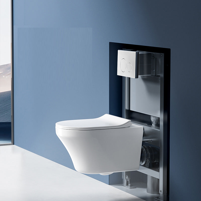 Modern Wall Mounted Flush Toilet White Urine Toilet with Seat for Bathroom