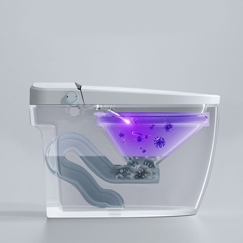 White Floor Mount Bidet Elongated Floor Standing Bidet with Heated Seat