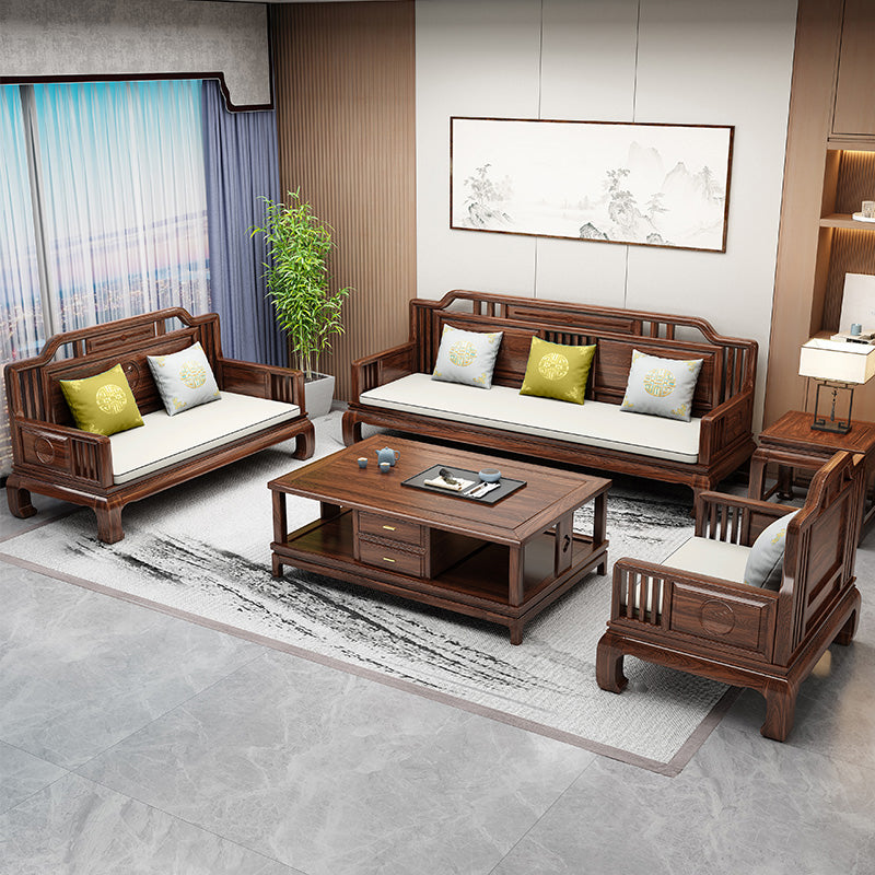 Scandinavian Sectional Sofas Solid Wood Brown Sectional Couch