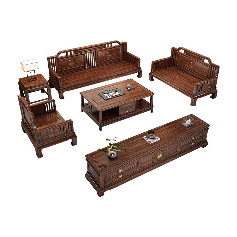 Scandinavian Sectional Sofas Solid Wood Brown Sectional Couch