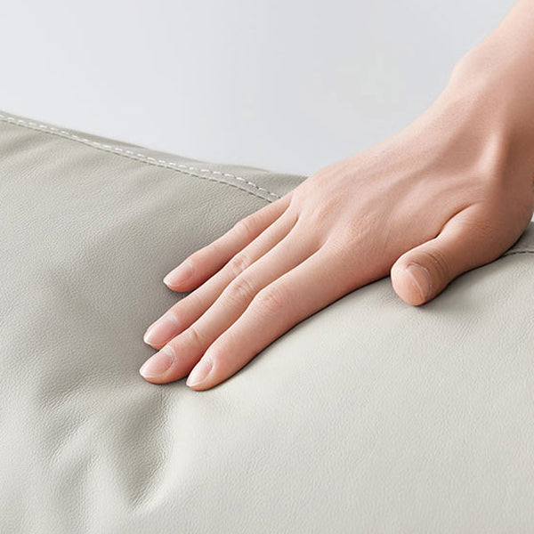 Blue L-Shape Sectional Sofas Leather Square Arm Sectional Couch