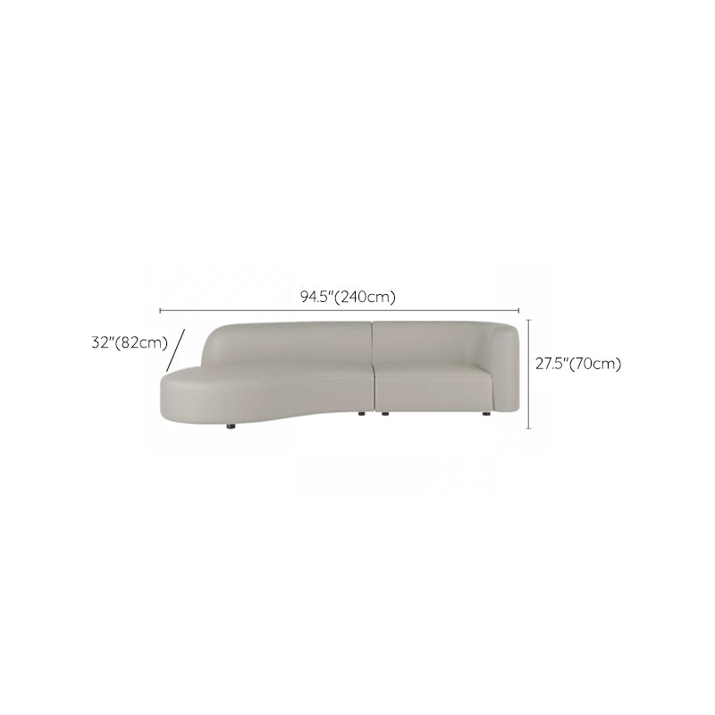 Grey Wooden Sectional Stain-Resistant Sectional Sofa for Living Room