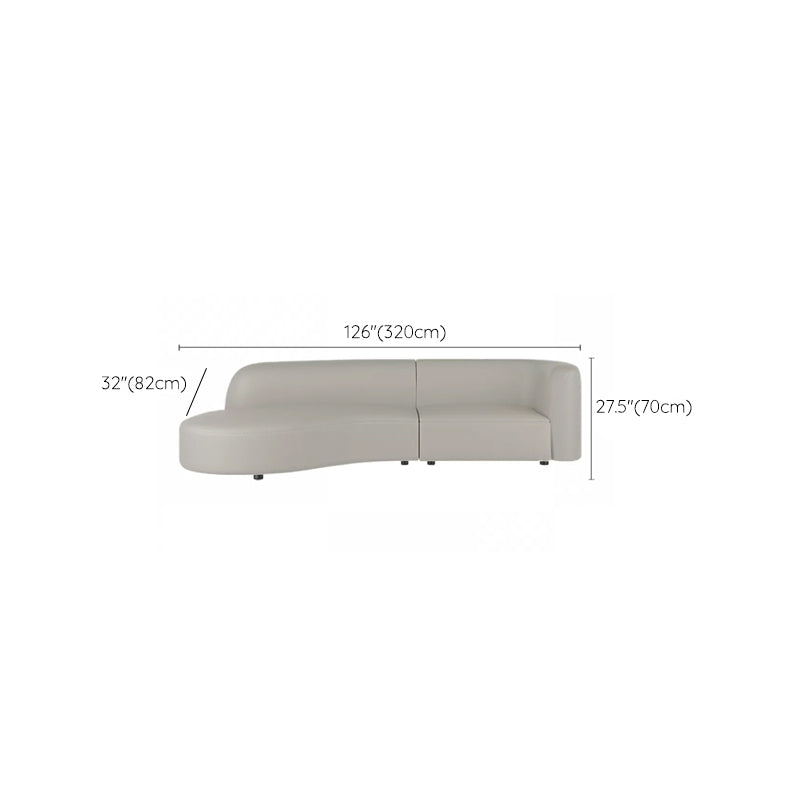 Grey Wooden Sectional Stain-Resistant Sectional Sofa for Living Room